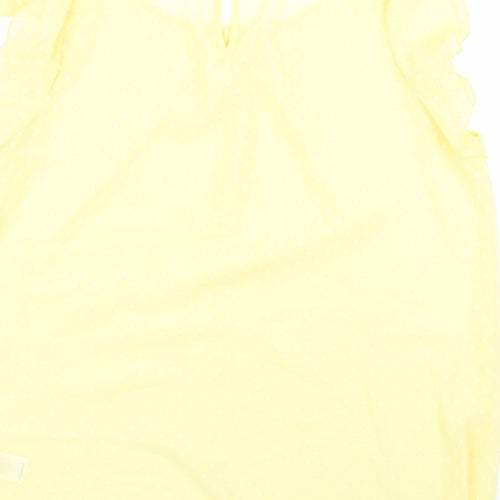 F&F Womens Yellow Polka Dot  Basic Blouse Size 16