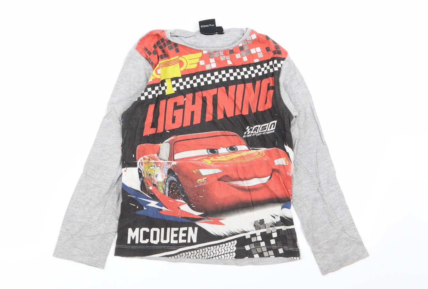 Disney Boys Multicoloured Geometric  Basic T-Shirt Size 6 Years  - cars