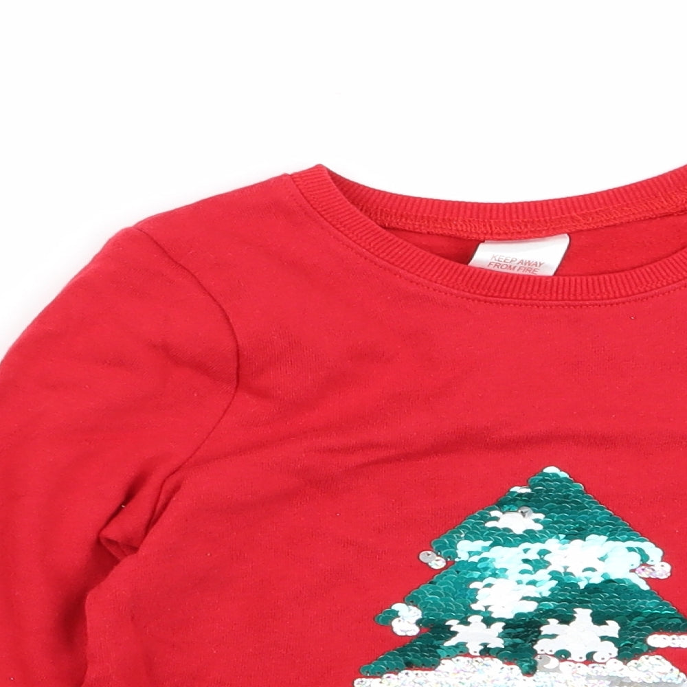 Avon Girls Red   Pullover Jumper Size 7-8 Years  - christmas