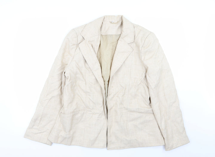 EWM Womens Beige Jacket Blazer Size 16