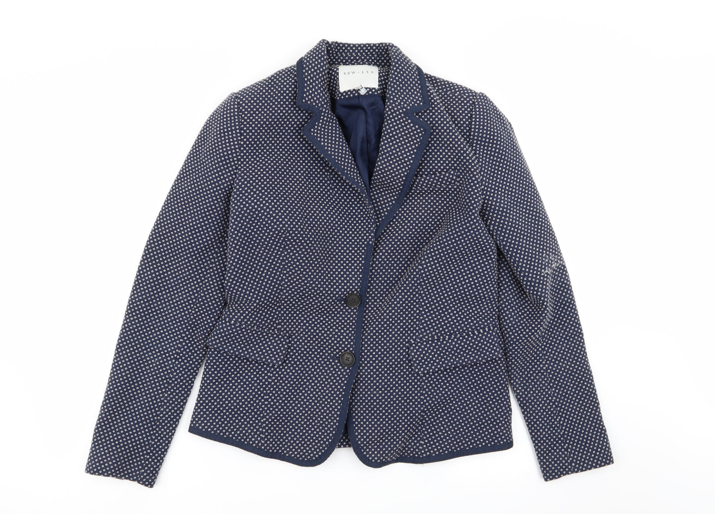 KEW 159 Womens Blue Polka Dot  Jacket Blazer Size 12