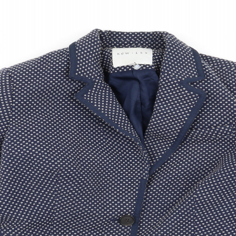 KEW 159 Womens Blue Polka Dot  Jacket Blazer Size 12