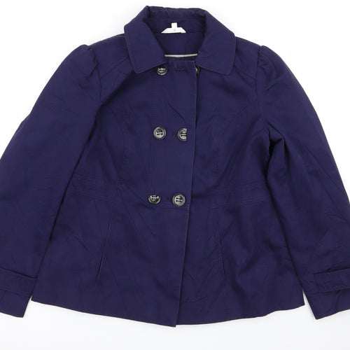 M&S Womens Purple   Overcoat Coat Size 12