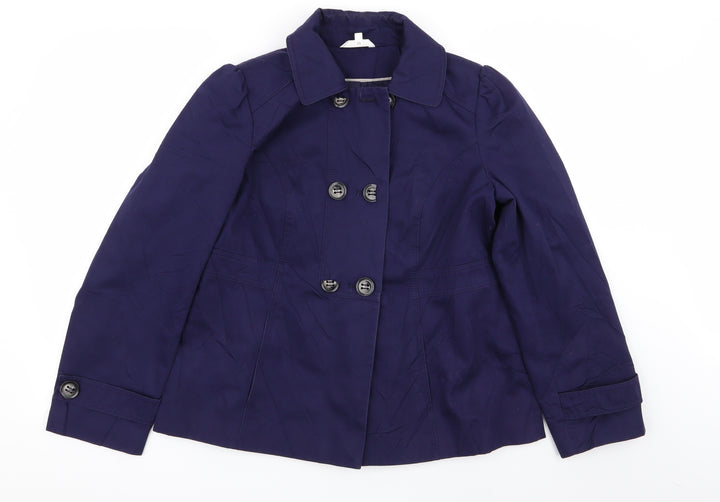 M&S Womens Purple   Overcoat Coat Size 12