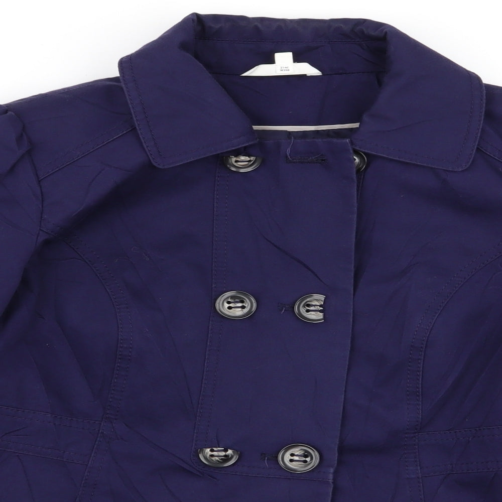 M&S Womens Purple   Overcoat Coat Size 12