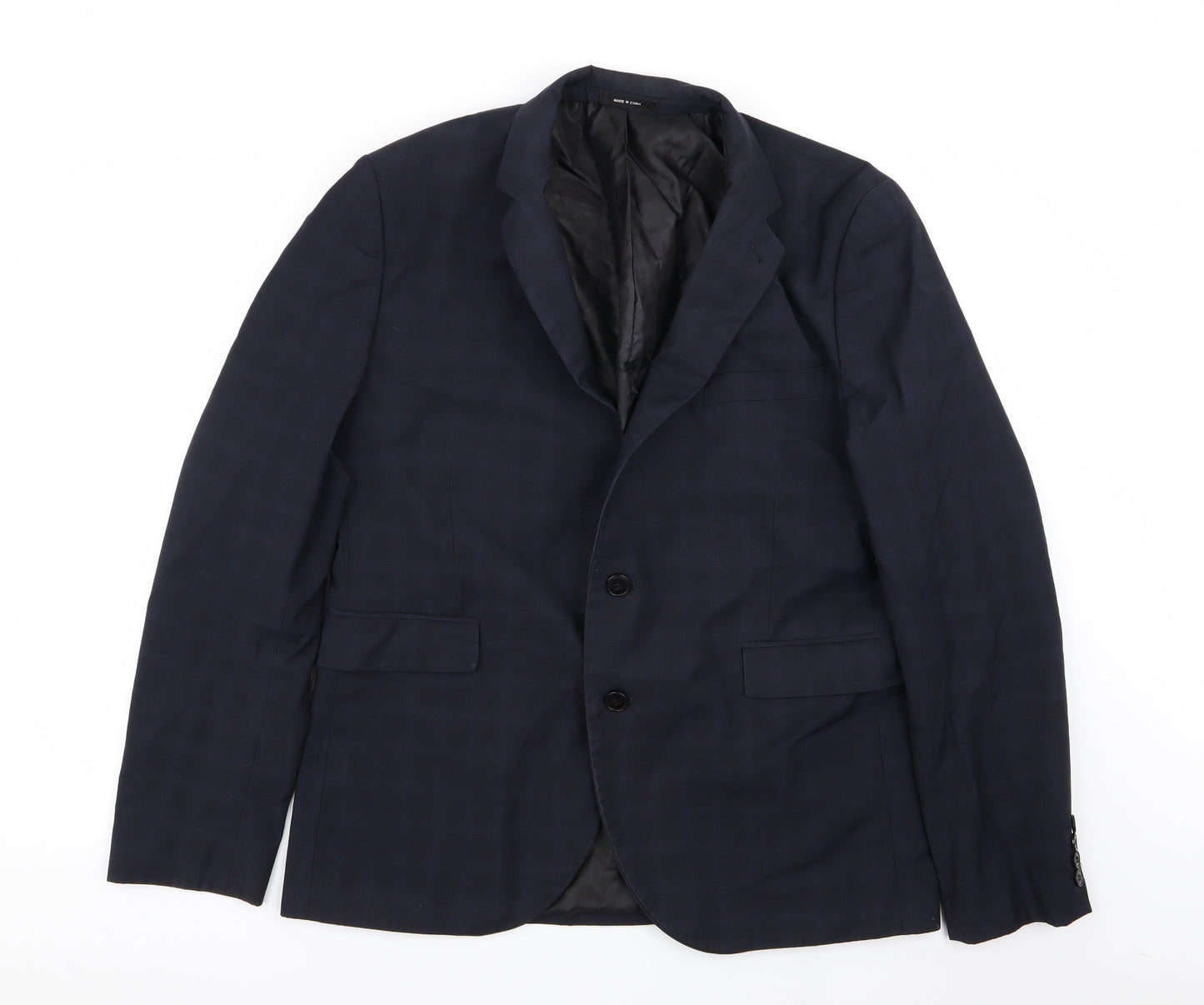 Cedar Wood State Mens Blue Check  Jacket Blazer Size 44