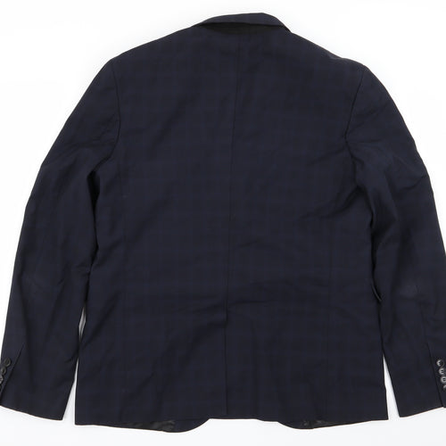 Cedar Wood State Mens Blue Check  Jacket Blazer Size 44