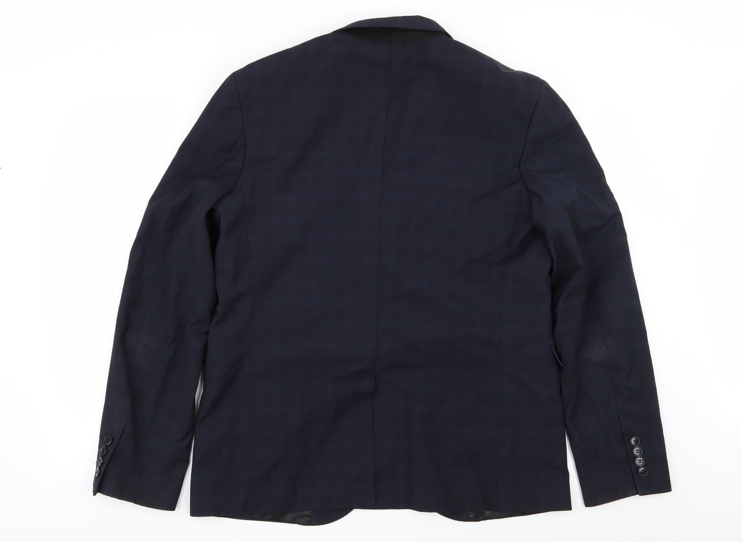 Cedar Wood State Mens Blue Check  Jacket Blazer Size 44