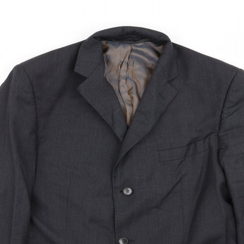 M&S Mens Grey Striped  Jacket Blazer Size 40
