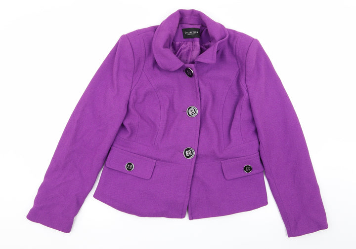 Debenhams Womens Purple Overcoat Coat Size 14