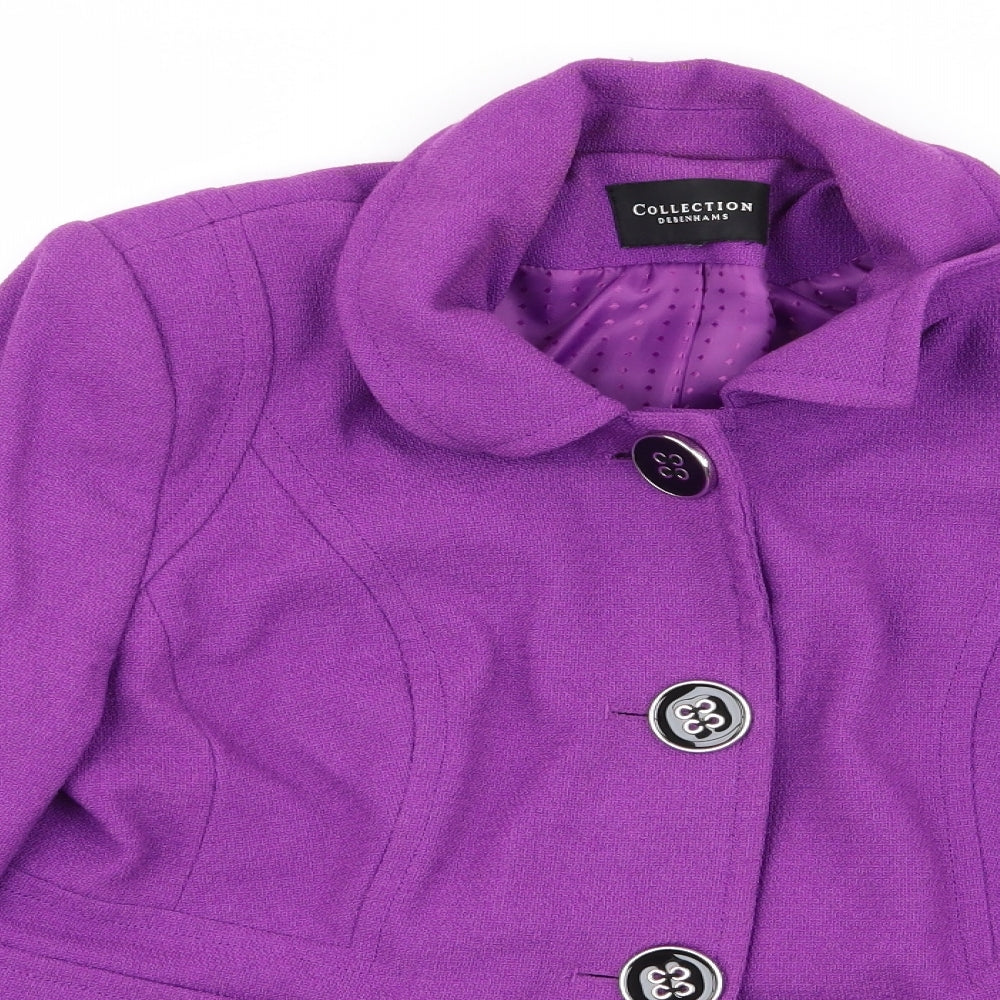 Debenhams Womens Purple   Overcoat Coat Size 14
