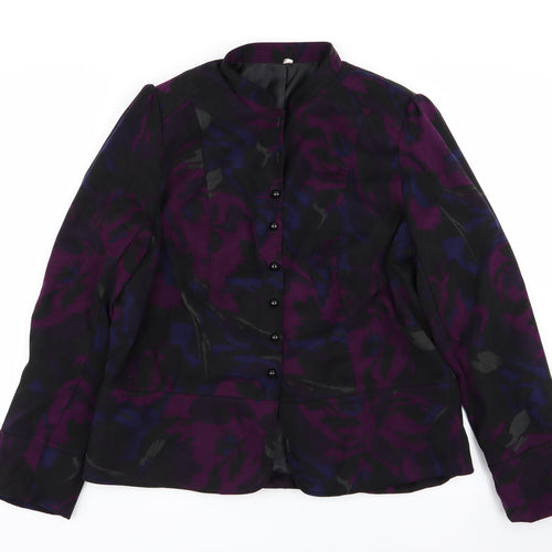 EWM Womens Multicoloured Camouflage  Jacket Blazer Size 16