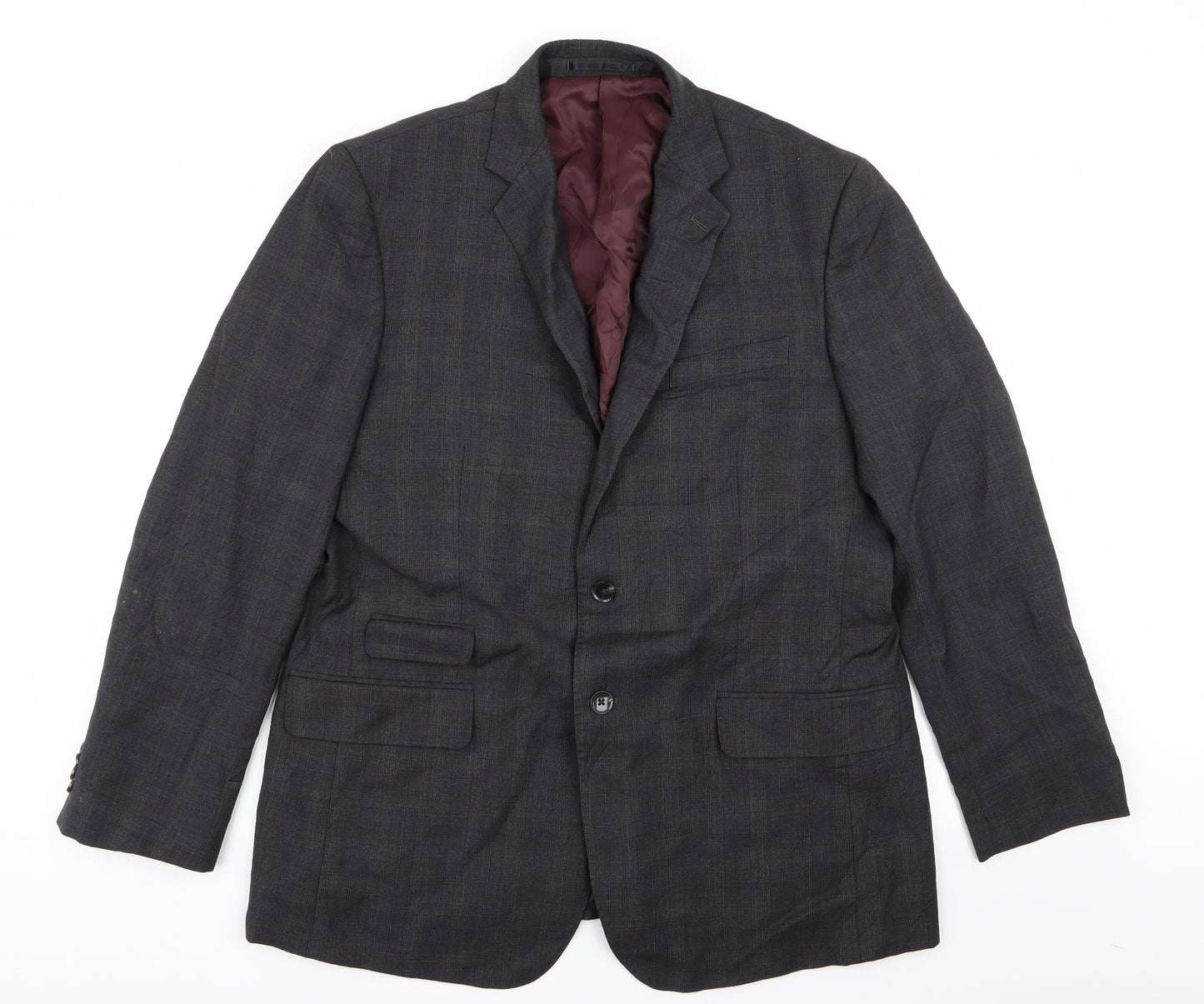 m.jewin Mens Grey Check  Jacket Blazer Size 46