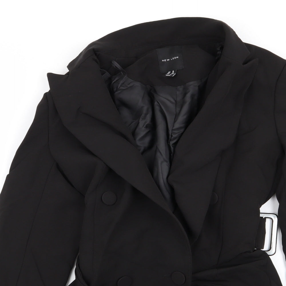 New Look Womens Black   Overcoat Coat Size 10