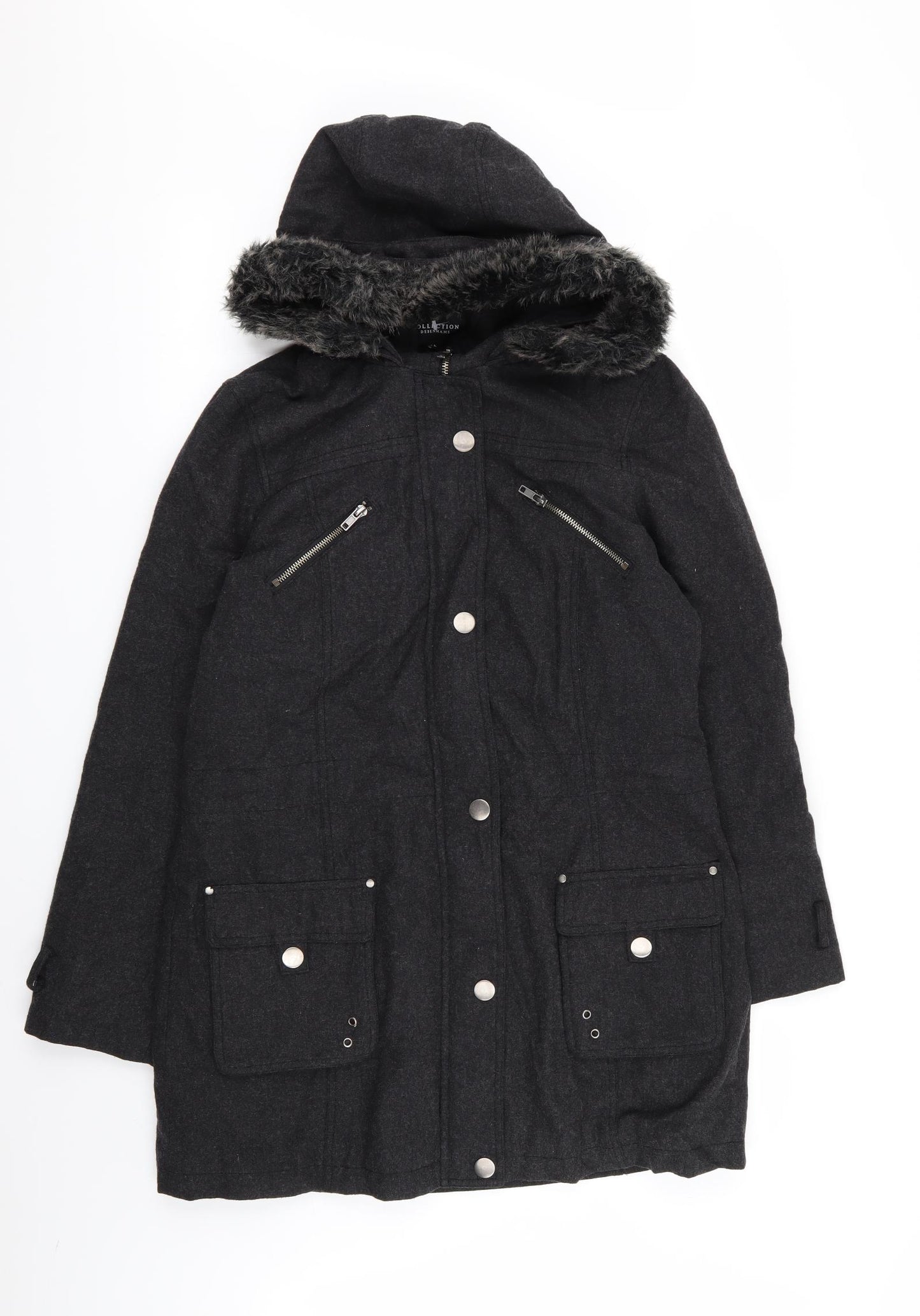 Debenhams Womens Grey   Overcoat Coat Size 14