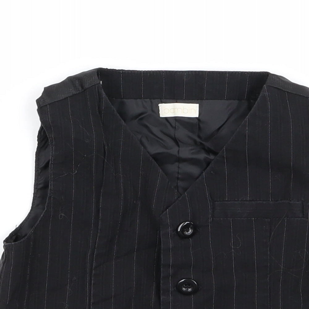 BHS Boys Black Striped  Jacket Waistcoat Size 12-18 Months