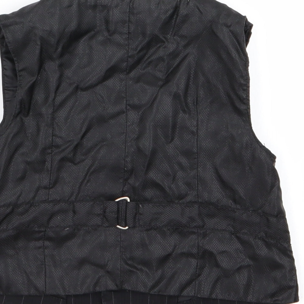 BHS Boys Black Striped  Jacket Waistcoat Size 12-18 Months