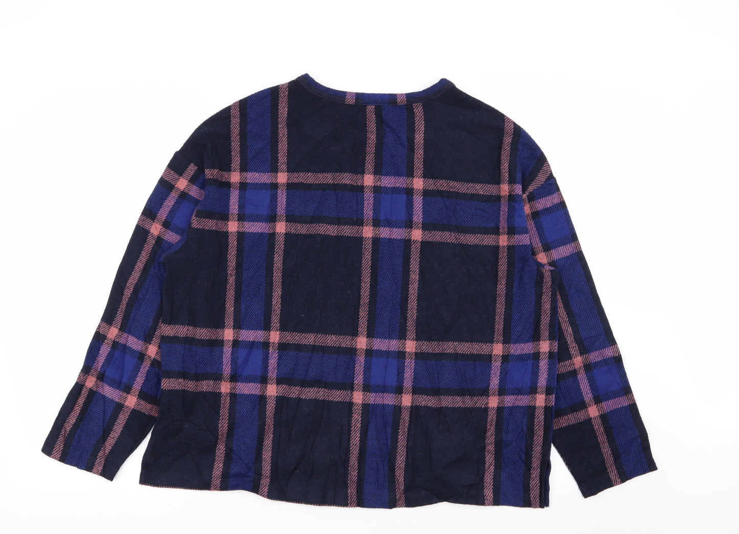 M&S Womens Multicoloured Check  Basic T-Shirt Size 16