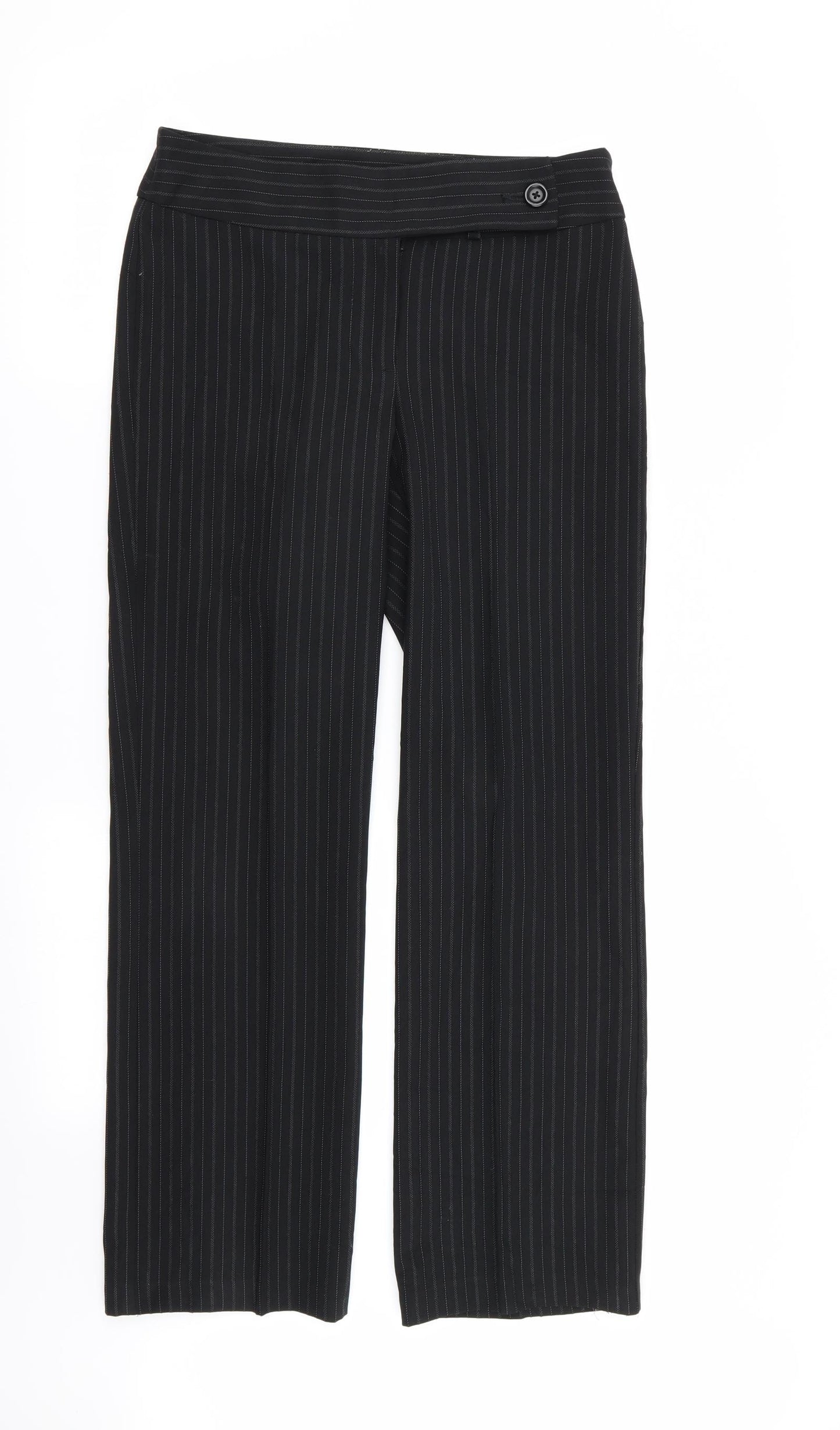 Asda George Womens Black Striped  Trousers  Size 8 L28 in