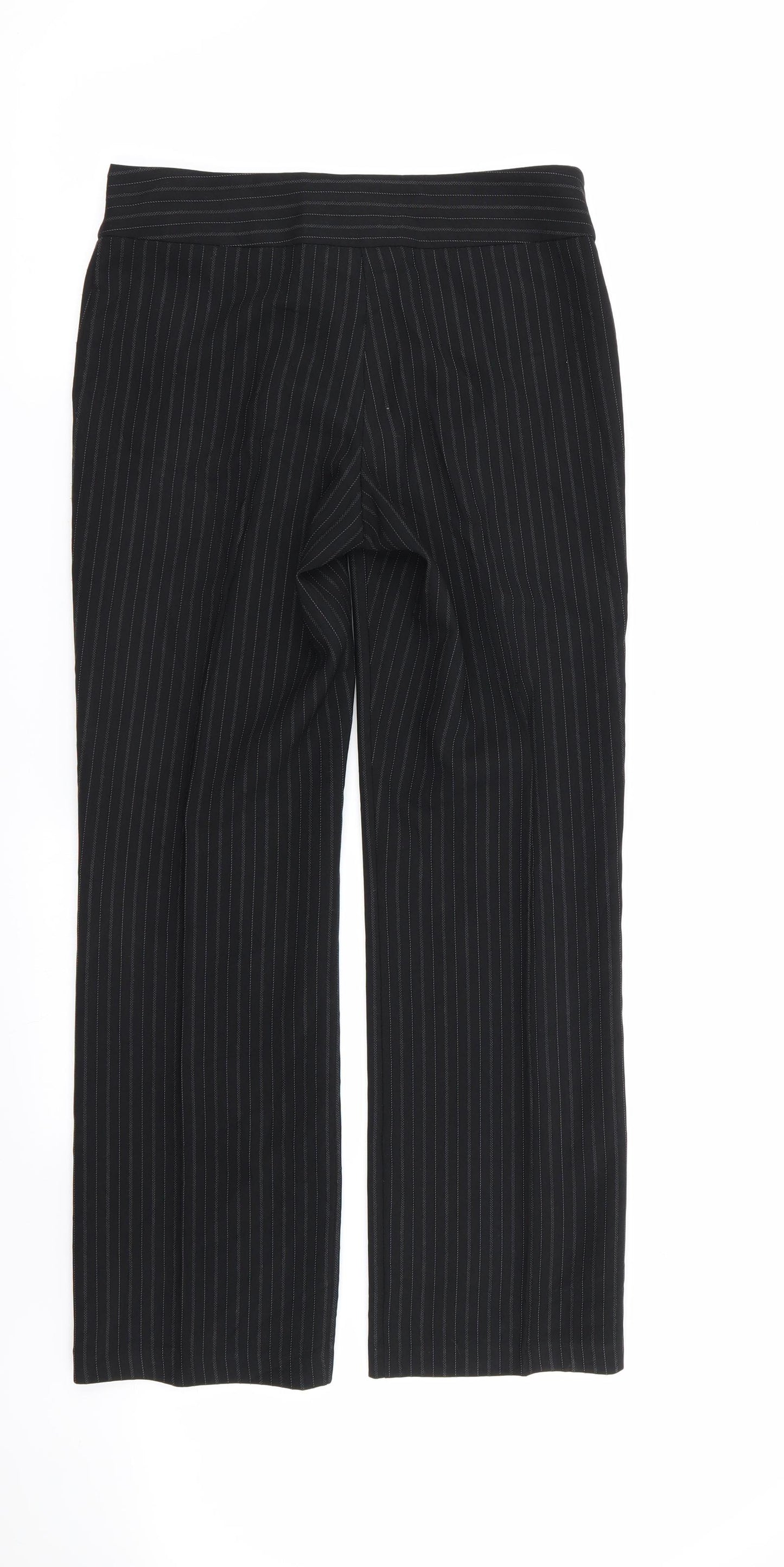 Asda George Womens Black Striped  Trousers  Size 8 L28 in