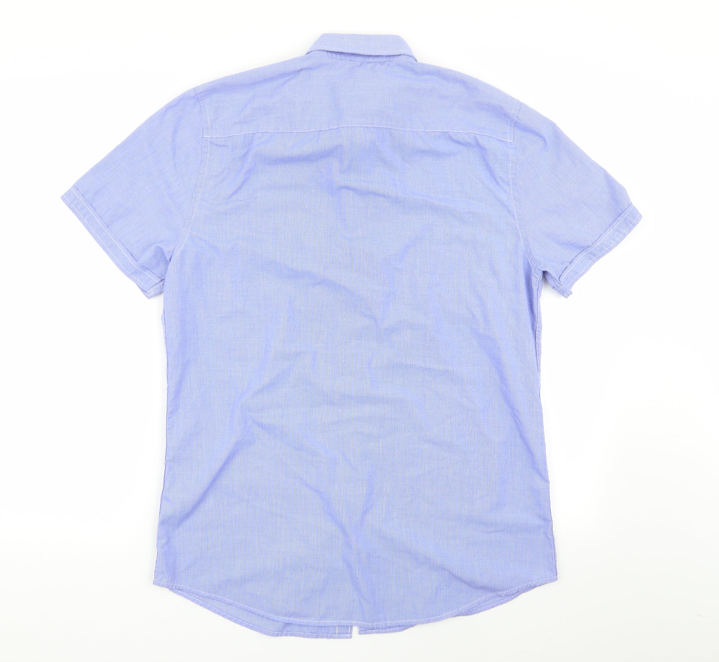 F&F Mens Blue Check   Dress Shirt Size 15