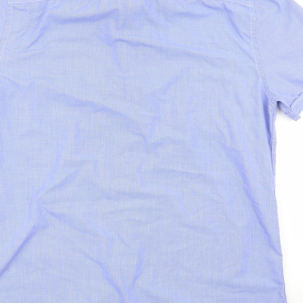 F&F Mens Blue Check   Dress Shirt Size 15