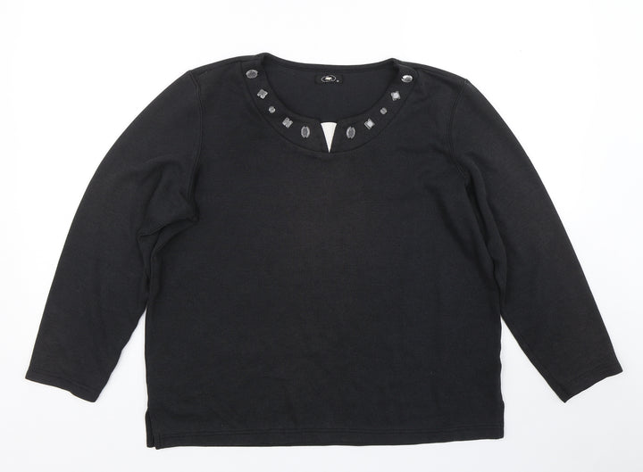 BM Womens Black Pullover Jumper Size M