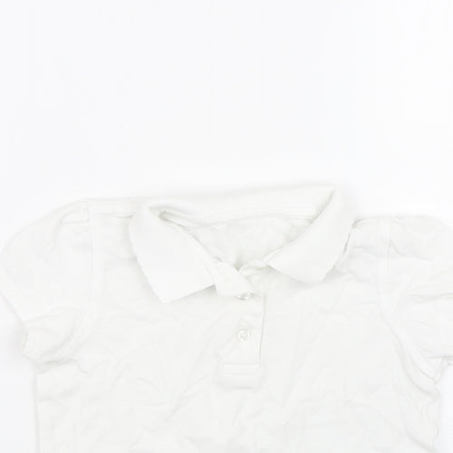 George Girls White   Basic Polo Size 5-6 Years  - School uniform