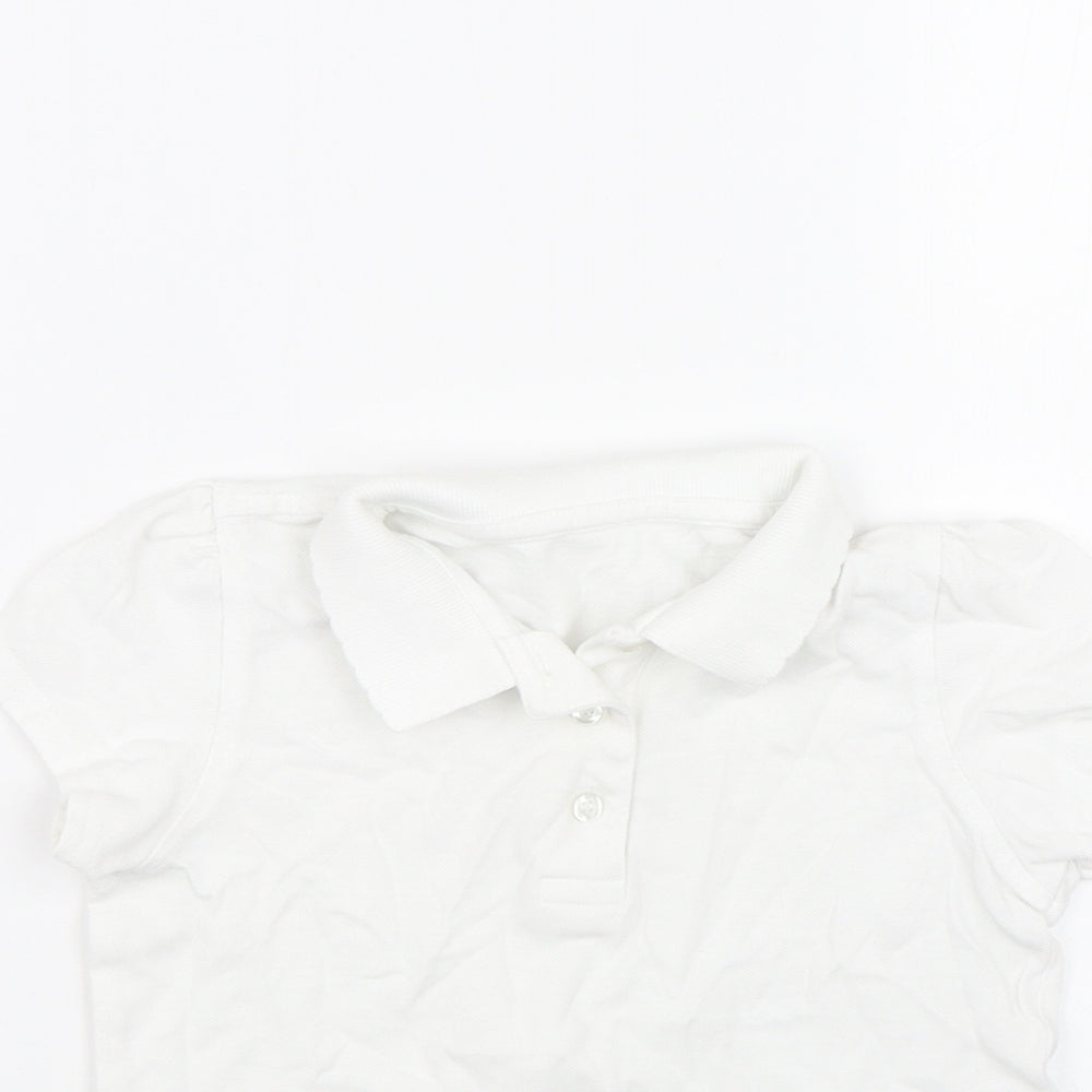 George Girls White   Basic Polo Size 5-6 Years  - School uniform
