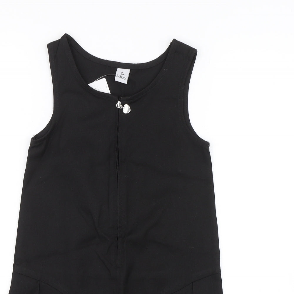 TU Girls Black   Tank Dress  Size 6 Years  - School uniform
