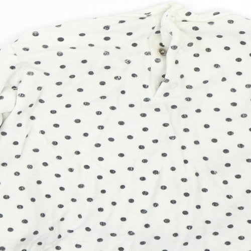 Preworn Baby White Spotted  Pullover Jumper Size 24 Months  - Cat