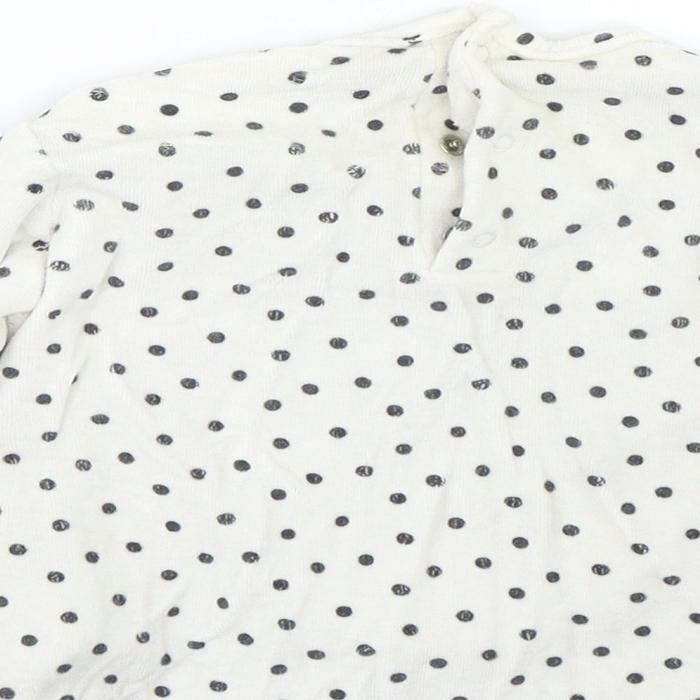 Preworn Baby White Spotted  Pullover Jumper Size 24 Months  - Cat