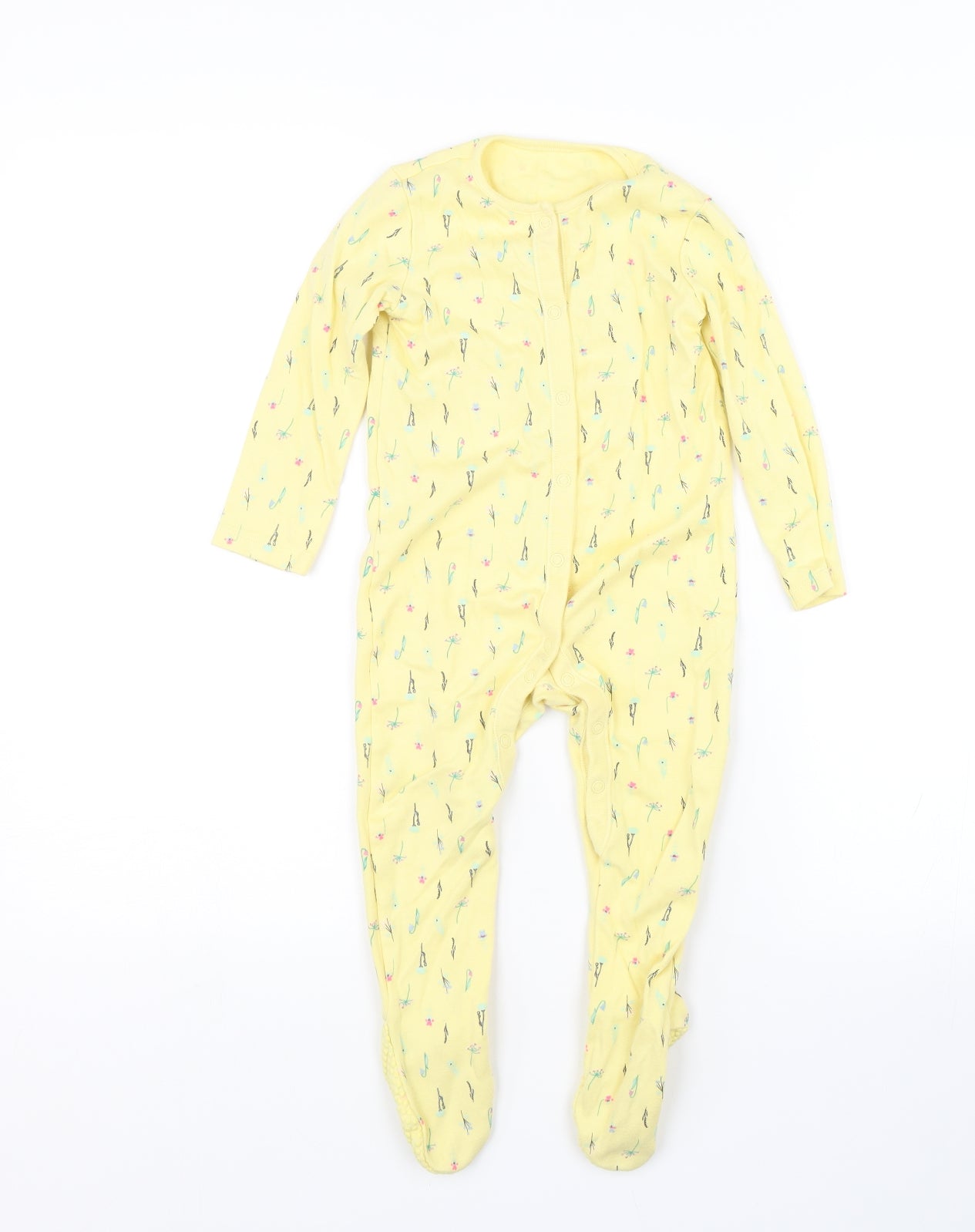 F&F Baby Yellow Floral  Babygrow One-Piece Size 18-24 Months