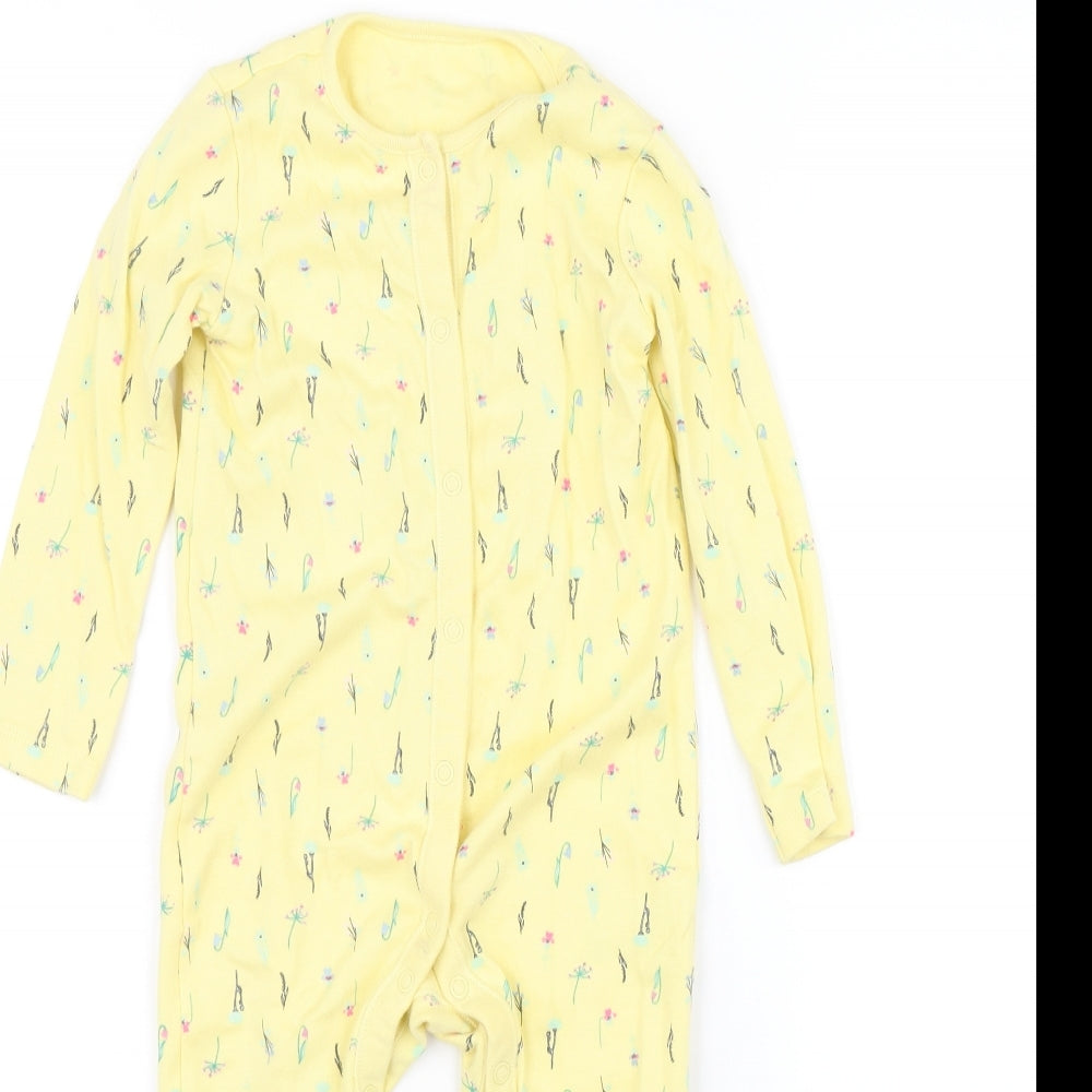F&F Baby Yellow Floral  Babygrow One-Piece Size 18-24 Months
