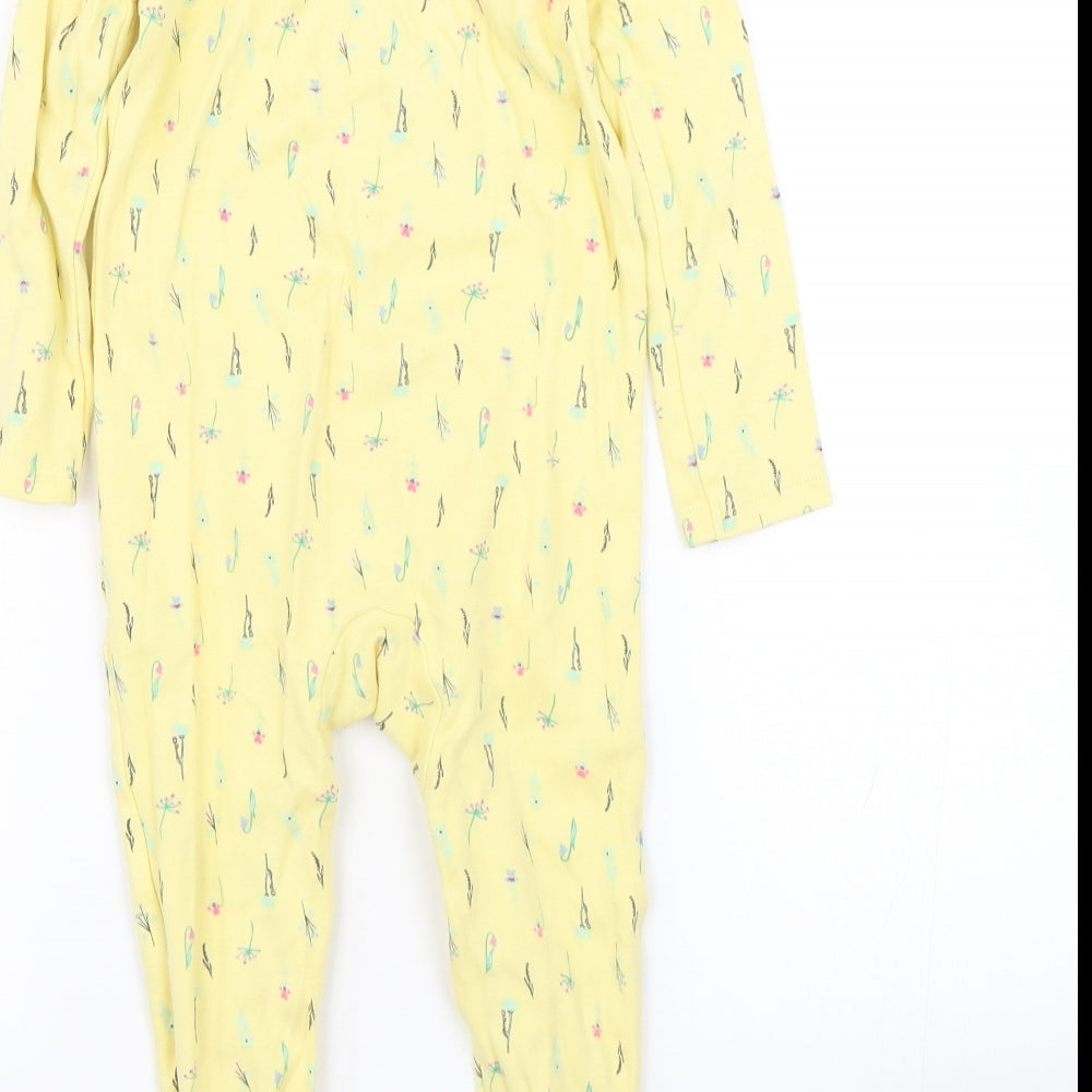 F&F Baby Yellow Floral  Babygrow One-Piece Size 18-24 Months