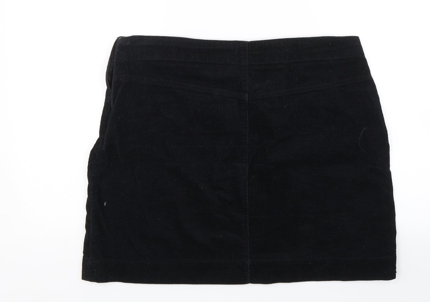 M&Co Womens Black  Corduroy Mini Skirt Size 14