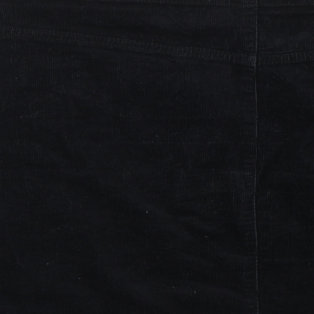 M&Co Womens Black  Corduroy Mini Skirt Size 14