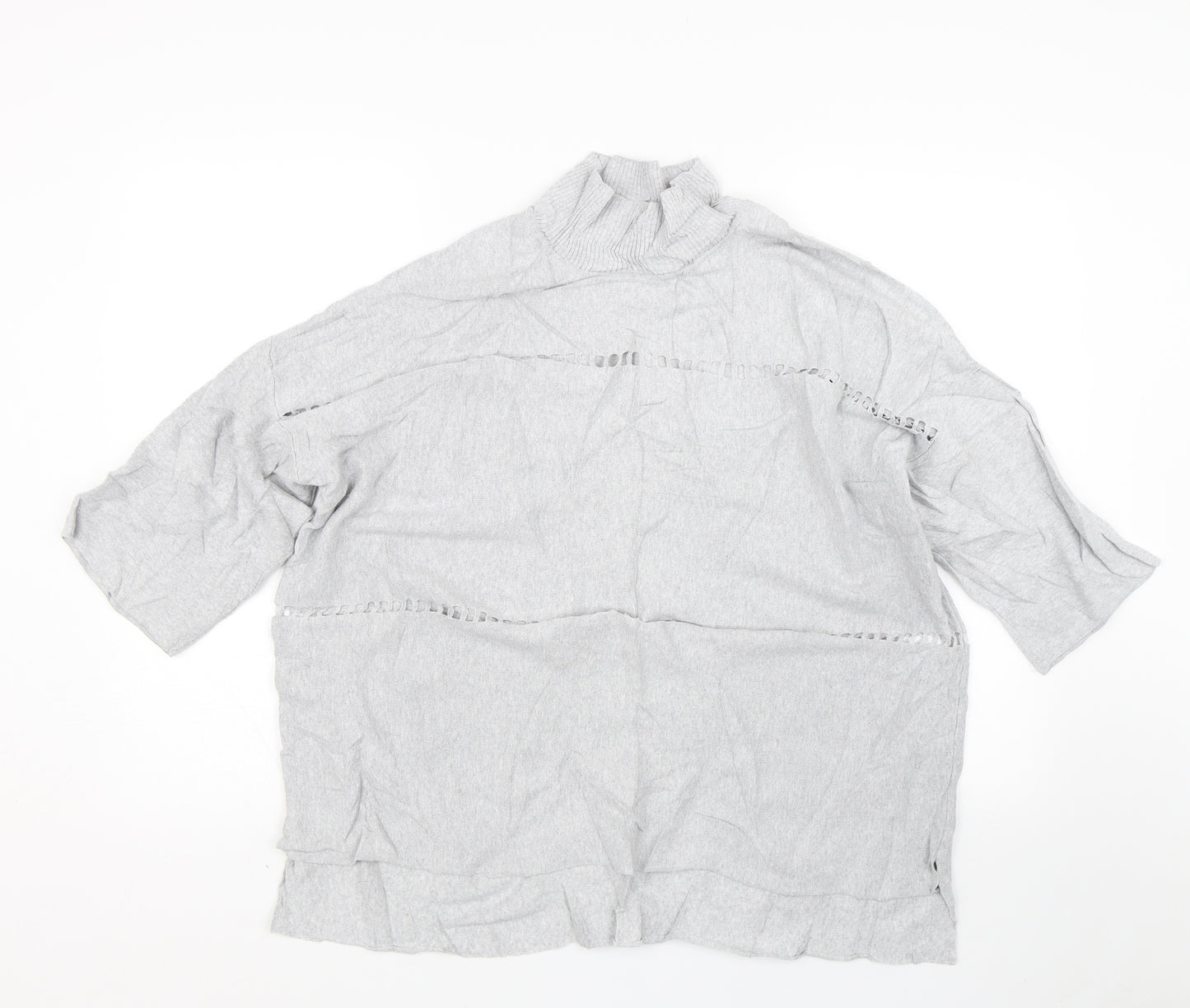 French Connection Womens Grey Striped  Basic T-Shirt Size M