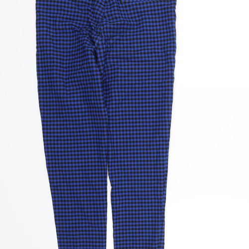 Zara Womens Blue Check  Trousers  Size M L27 in