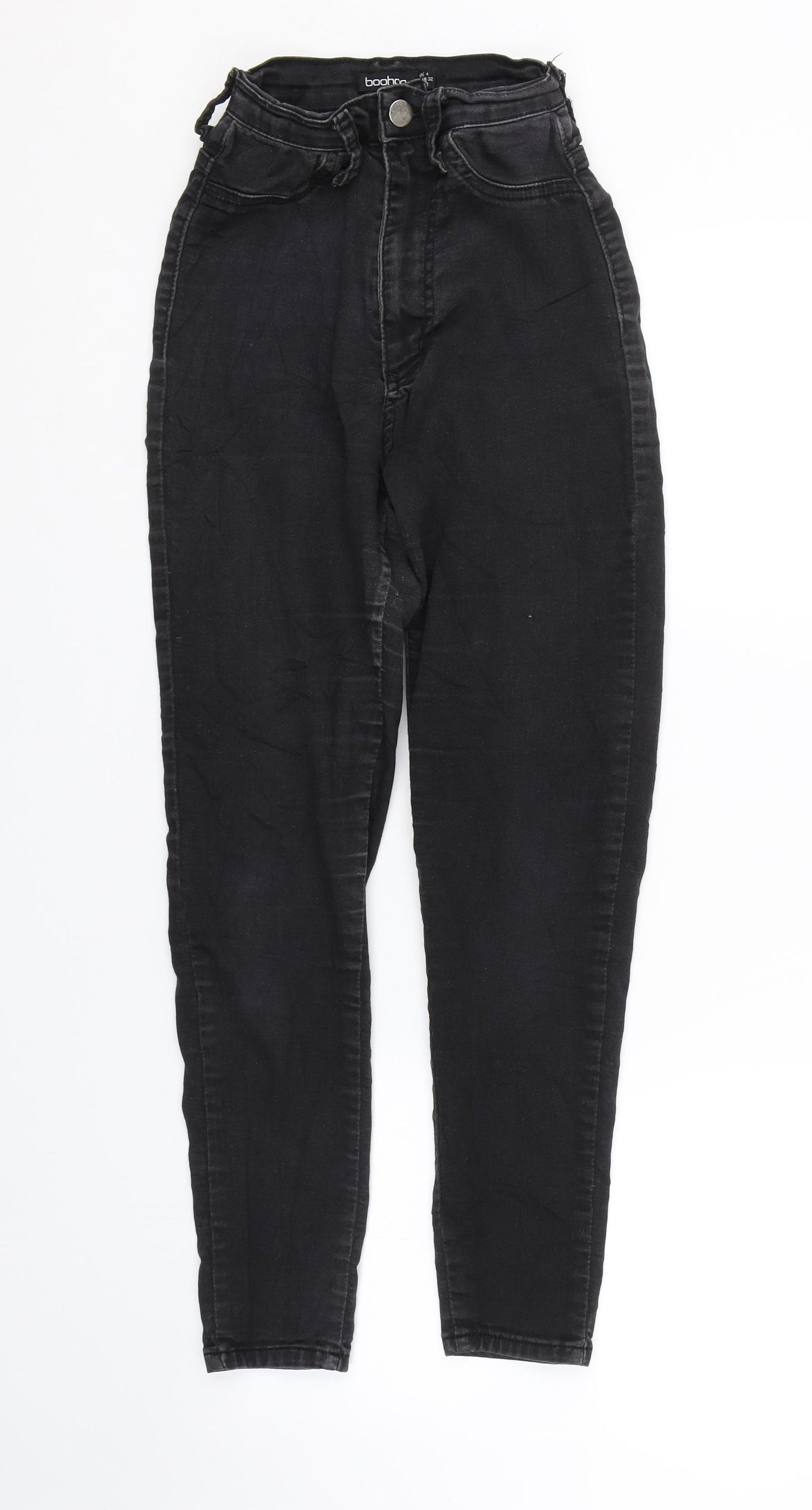 Boohoo Womens Black  Denim Skinny Jeans Size 4 L23 in