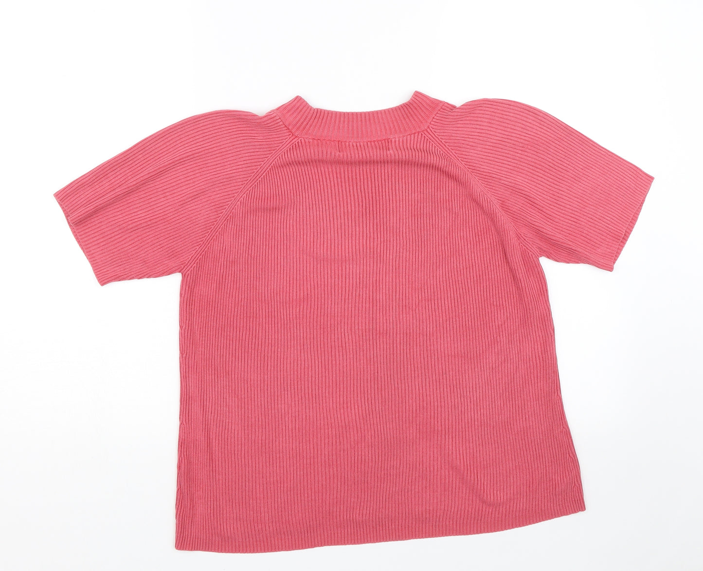 Orvis Womens Pink Striped  Basic T-Shirt Size M