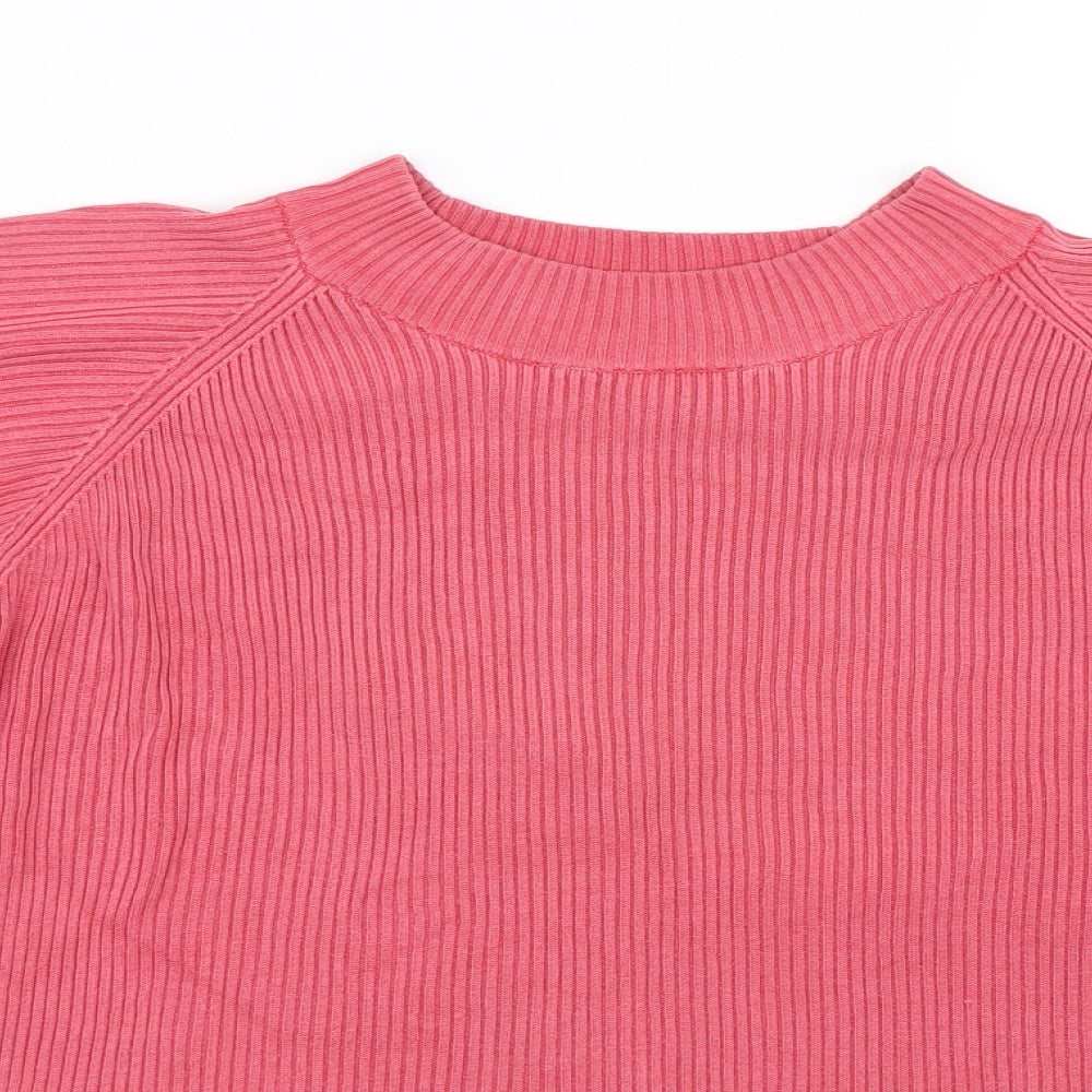 Orvis Womens Pink Striped  Basic T-Shirt Size M