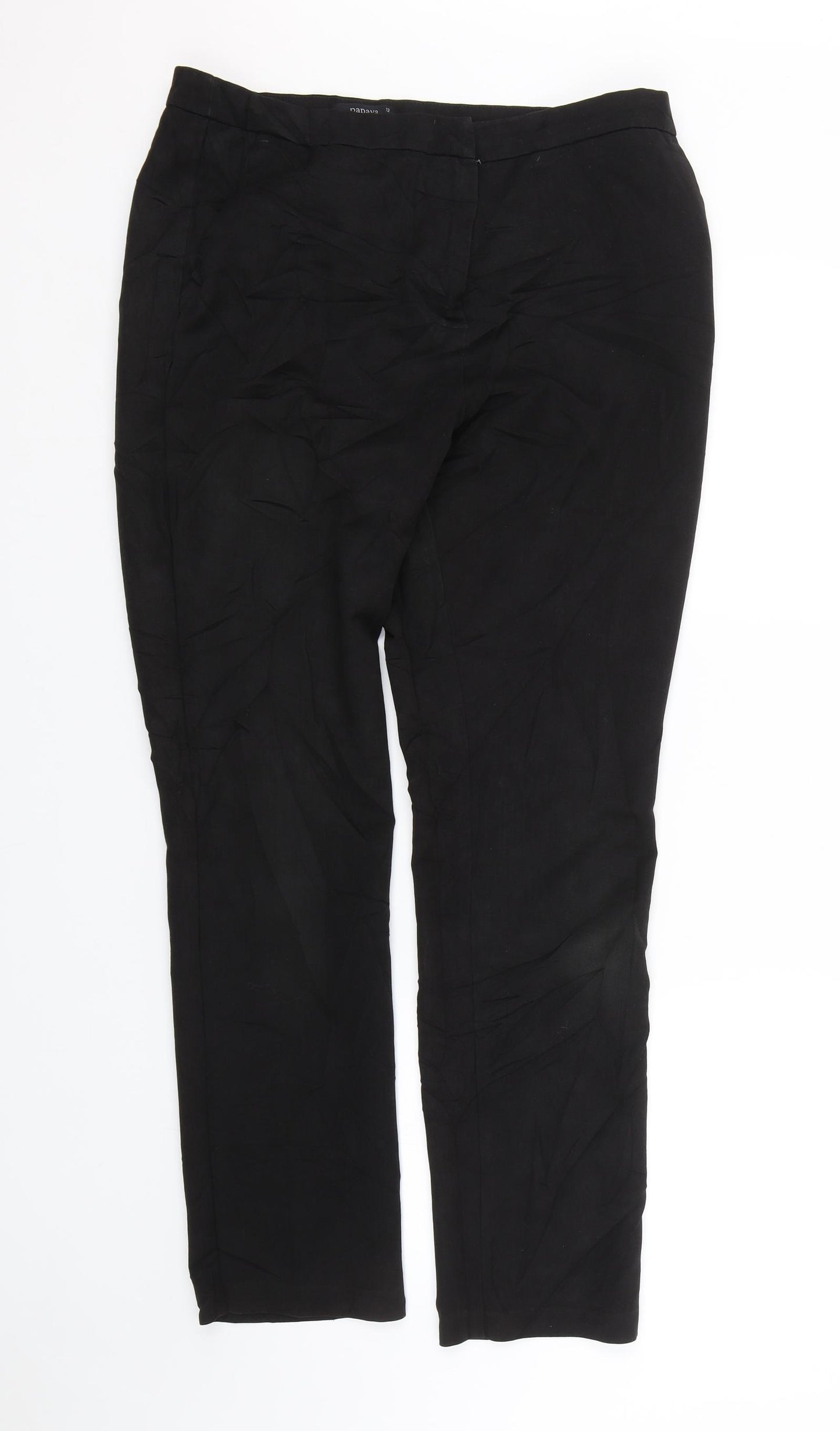 Papaya Womens Black   Trousers  Size 12 L27 in