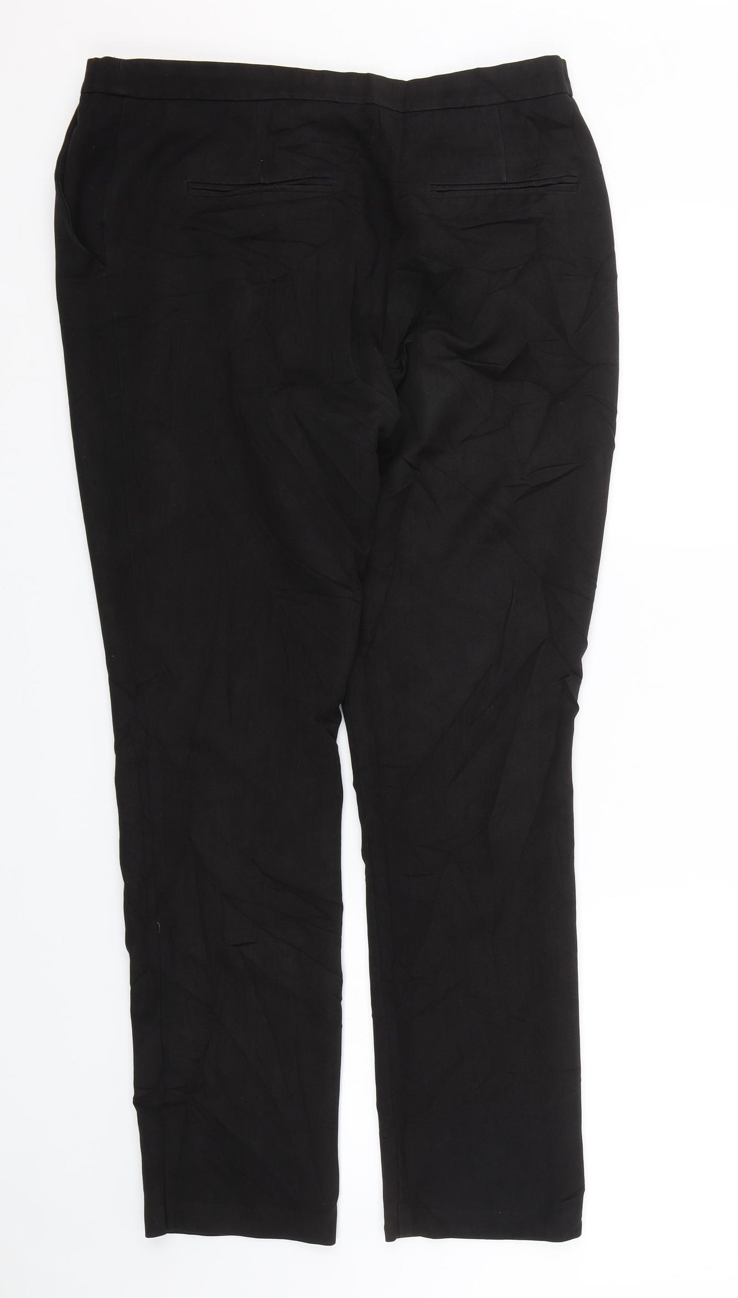 Papaya Womens Black   Trousers  Size 12 L27 in