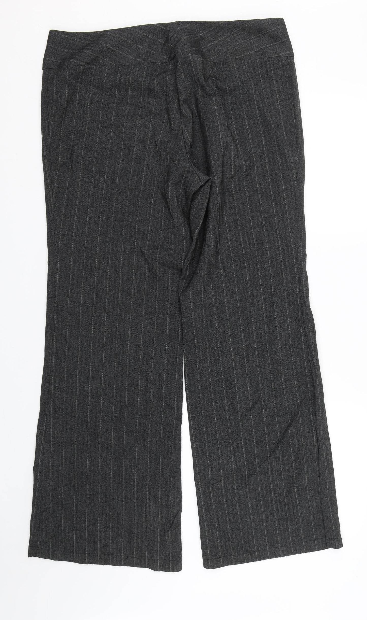 Internacionale Womens Grey Striped  Trousers  Size 16 L29 in