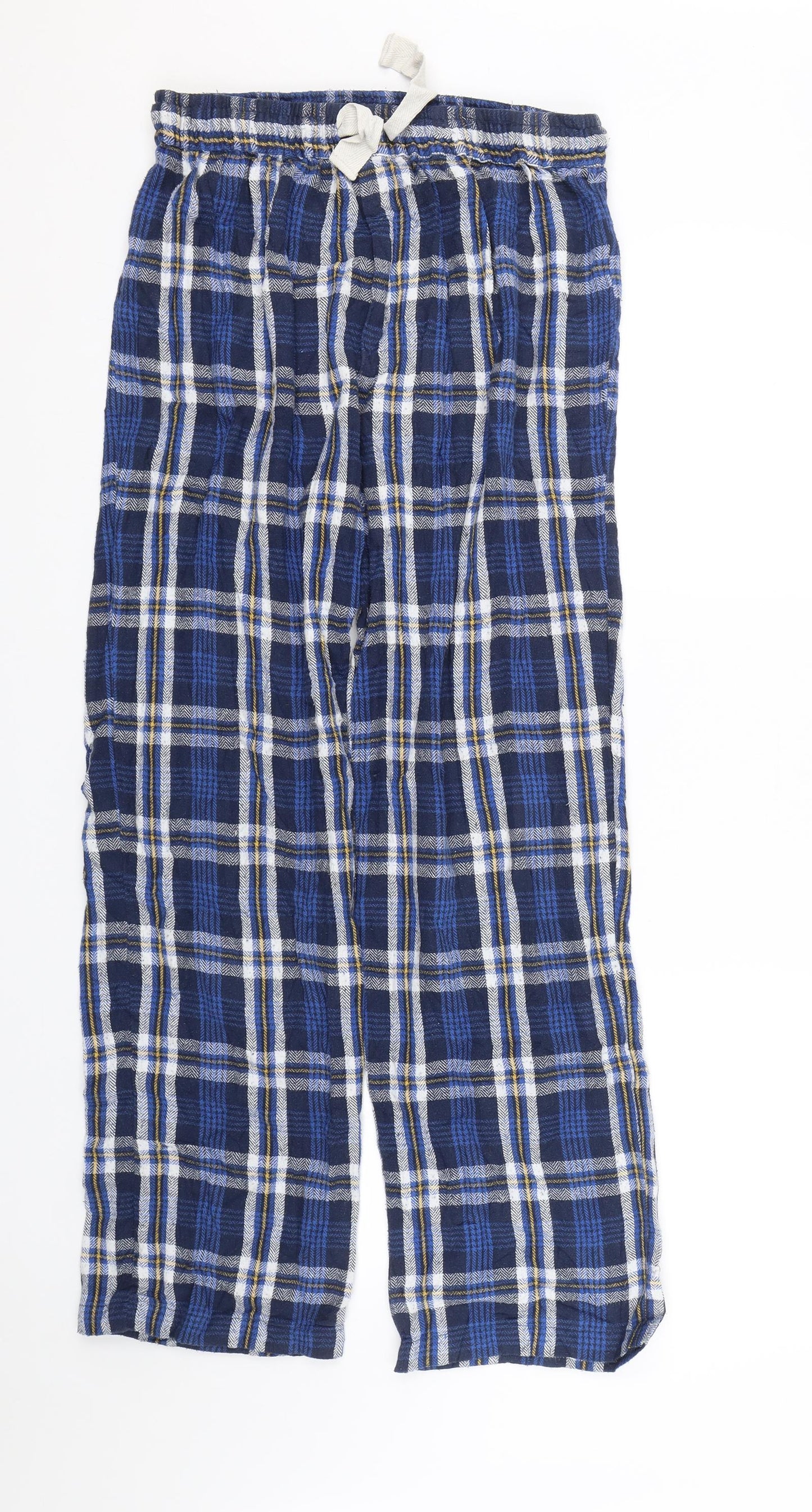 M&Co Mens Blue Check   Pyjama Pants Size S