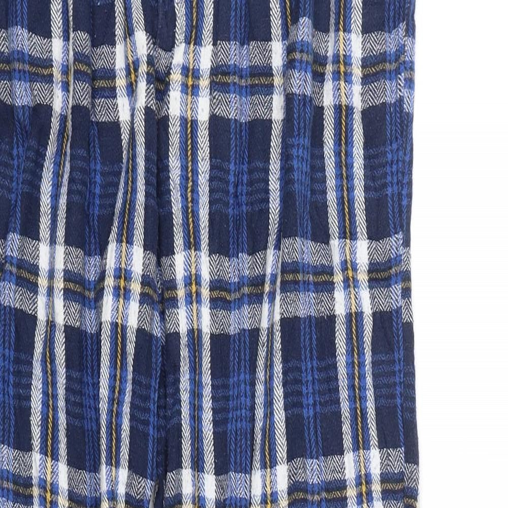 M&Co Mens Blue Check   Pyjama Pants Size S