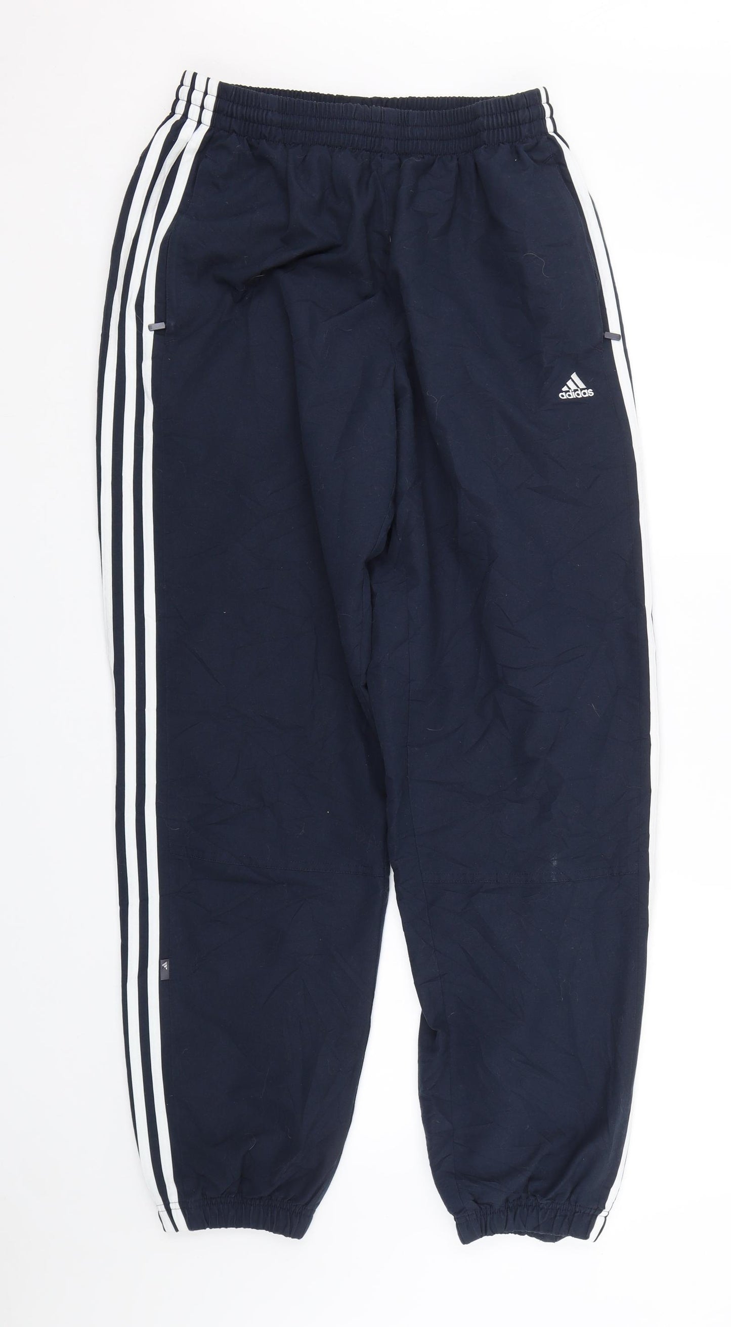 adidas Mens Blue Striped  Track Pants Trousers Size M L28 in