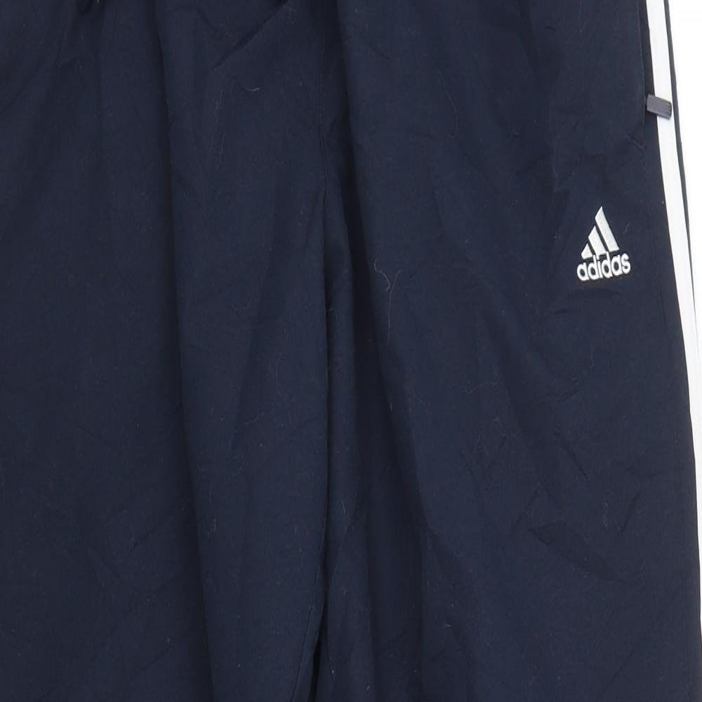 adidas Mens Blue Striped  Track Pants Trousers Size M L28 in