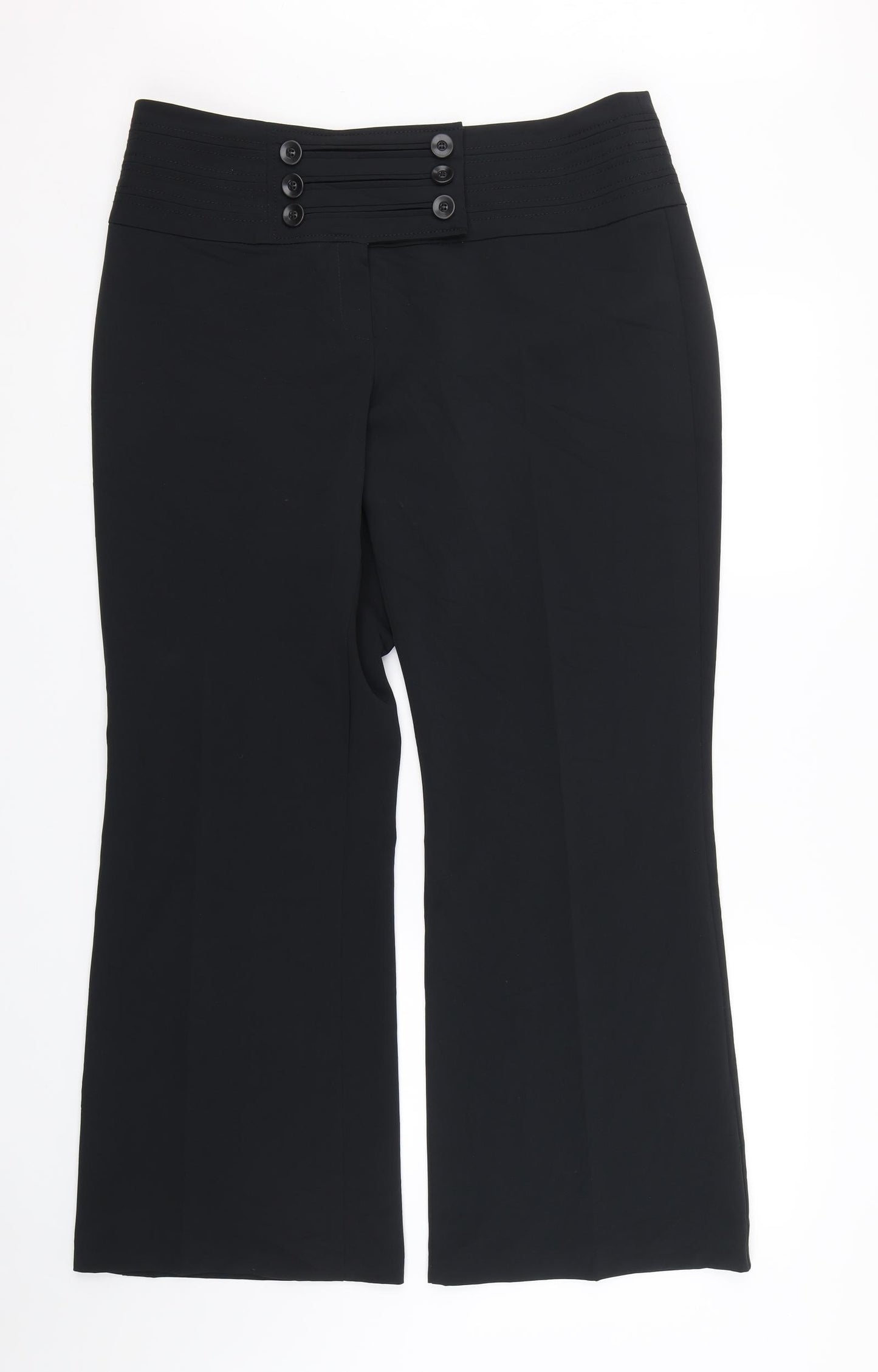 M&S Womens Black   Trousers  Size 16 L27 in